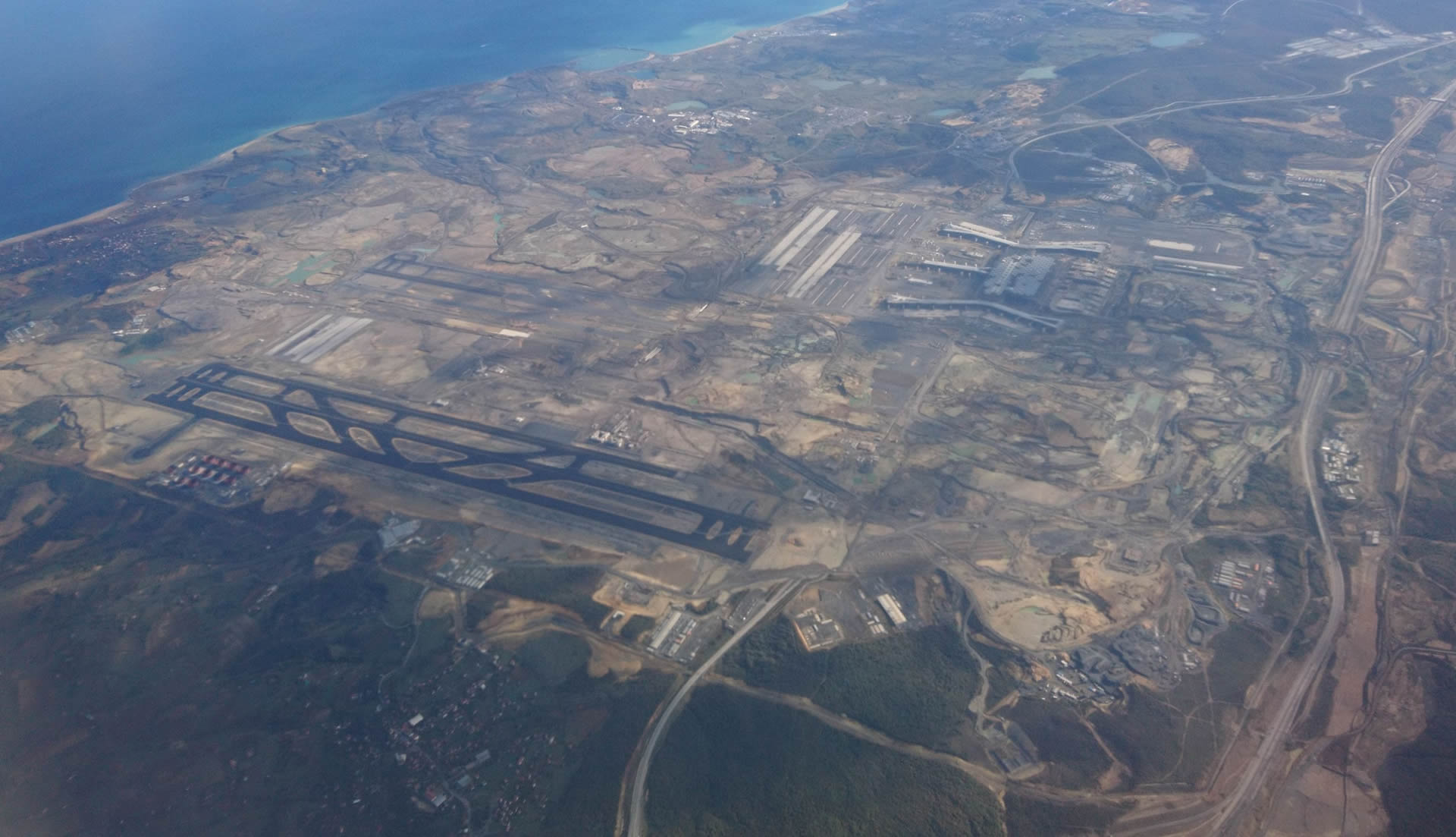 istanbul airport construction 2017 aerial view